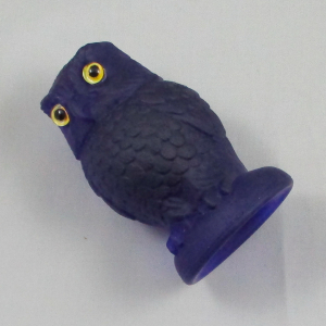 Summit Crystal Art Glass Satin Cobalt Blue Owl Paperweight Animal