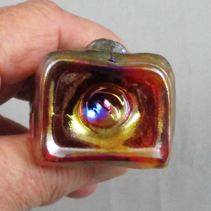 Boyd Red Carnival Glass Owl Figurine / Paperweight Animal