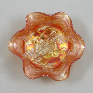 Antique Fenton Marigold Panther Carnival Glass Small Bowl