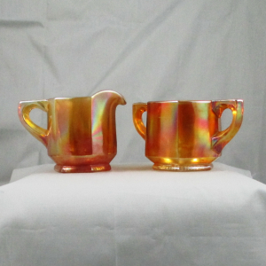 Antique Indiana #165 aka Peerless Colonial Marigold Carnival Glass Breakfast Set