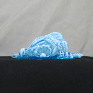 Antique Davidson Blue Opal Royal Scandal Opalescent Glass Wall Pocket Vase