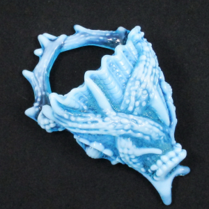 Antique Davidson Blue Opal Royal Scandal Opalescent Glass Wall Pocket Vase