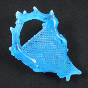 Antique Davidson Blue Opal Royal Scandal Opalescent Glass Wall Pocket Vase