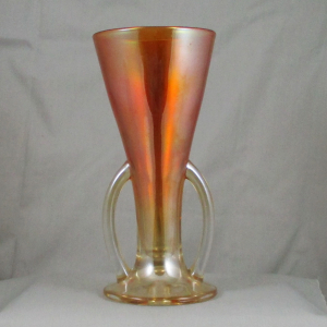 Antique Imperial Two Handle Marigold Carnival Glass Vase