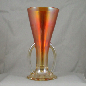 Antique Imperial Two Handle Marigold Carnival Glass Vase