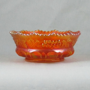 Antique Northwood Grape & Cable Thumbprint Marigold Carnival Glass Berry Set