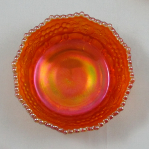 Antique Northwood Grape & Cable Thumbprint Marigold Carnival Glass Berry Set