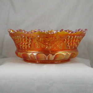 Antique Northwood Grape & Cable Thumbprint Marigold Carnival Glass Berry Set