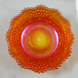 Antique Northwood Grape & Cable Thumbprint Marigold Carnival Glass Berry Set