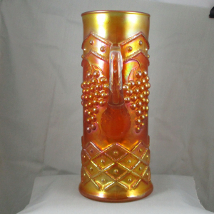 Antique Fenton Lattice & Grape Marigold Carnival Glass Water Set