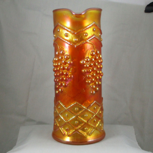 Antique Fenton Lattice & Grape Marigold Carnival Glass Water Set