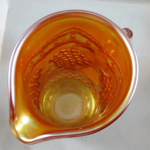 Antique Fenton Lattice & Grape Marigold Carnival Glass Water Set