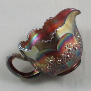 Antique Fenton Orange Tree Amethyst Carnival Glass Breakfast Set