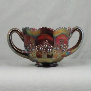 Antique Fenton Orange Tree Amethyst Carnival Glass Breakfast Set