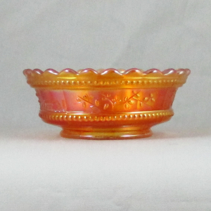 Antique Northwood Peacock at the Fountain Marigold Carnival Glass Berry Set