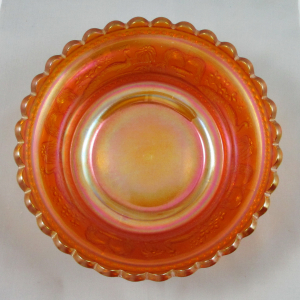 Antique Northwood Peacock at the Fountain Marigold Carnival Glass Berry Set