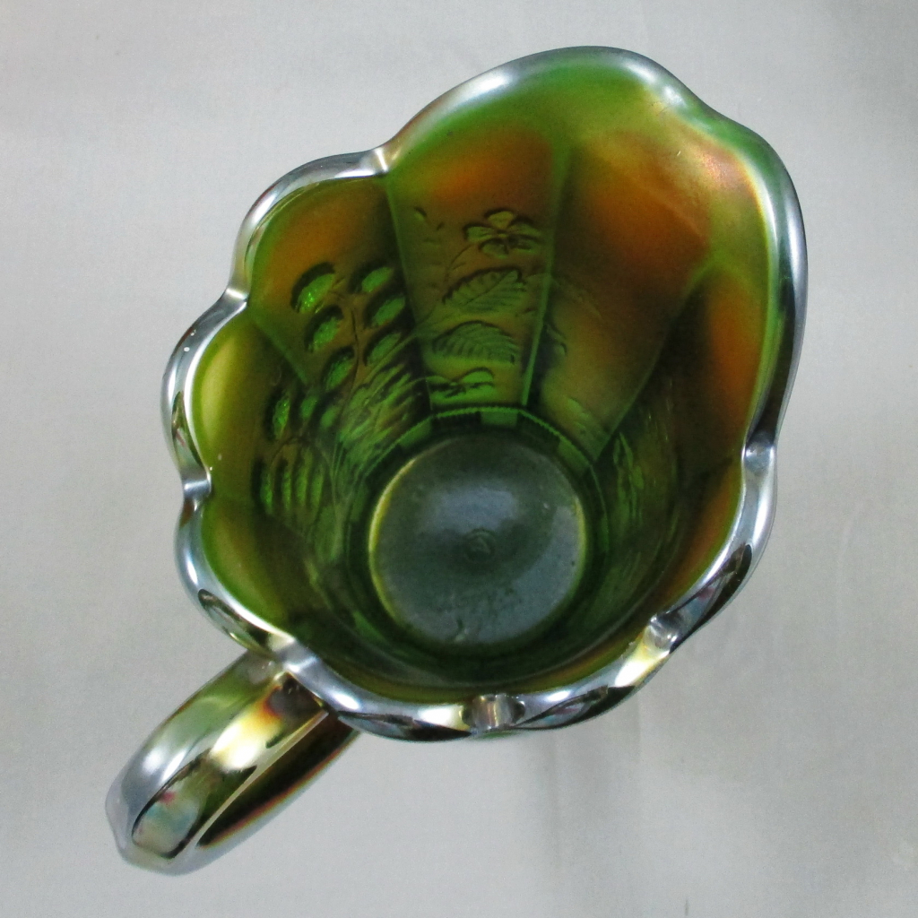 Vintage Raspberry Ceramic Pitcher Antique Northwood Raspberry Green Carnival Glass Milk Pitcher ...