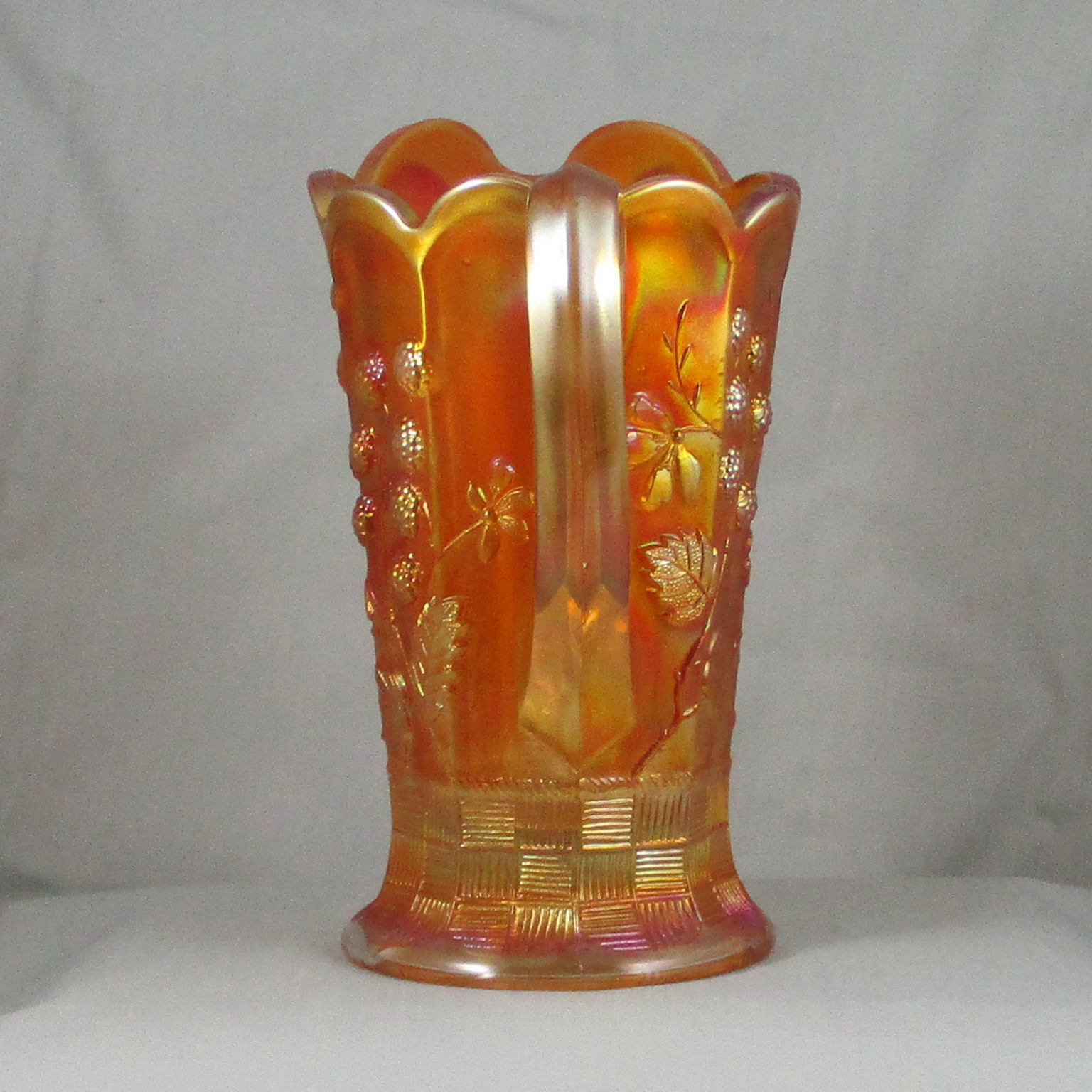Vintage Raspberry Ceramic Pitcher Antique Northwood Raspberry Marigold Carnival Glass Milk Pitcher ...