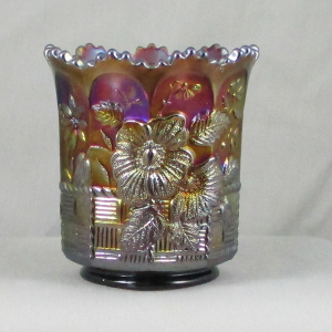 Antique Northwood Springtime Amethyst Carnival Glass Spooner