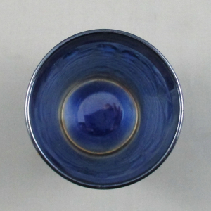 Antique Fenton Strawberry Scroll Blue Carnival Glass Tumbler