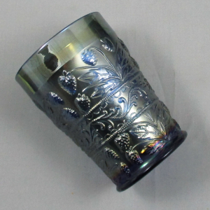 Antique Fenton Strawberry Scroll Blue Carnival Glass Tumbler