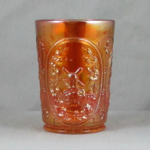 Antique Imperial Windmill Marigold Carnival Glass Water Set