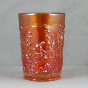 Antique Imperial Windmill Marigold Carnival Glass Water Set