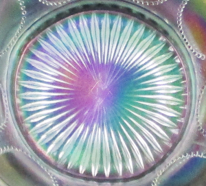 Antique Dugan Ice White Wreathed Cherry Carnival Glass Butter Dish Red Cherries