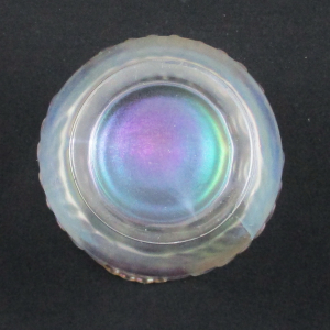 Antique Dugan Ice White Wreathed Cherry Carnival Glass Spooner Red Cherries