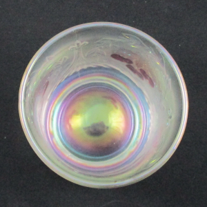 Antique Dugan Ice White Wreathed Cherry Carnival Glass Open Sugar Red Cherries