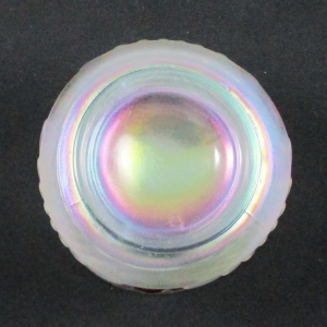 Antique Dugan Ice White Wreathed Cherry Carnival Glass Open Sugar Red Cherries