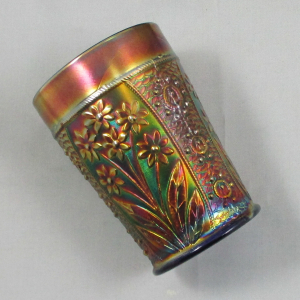 Antique Fenton Bouquet Blue Carnival Glass Water Set