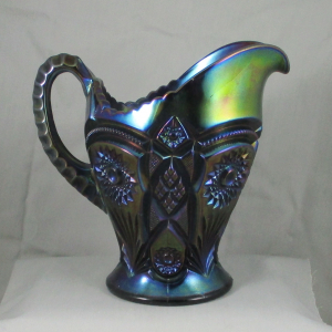 Antique Imperial Fashion Purple Carnival Glass Water Pitcher