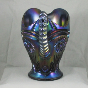 Antique Imperial Fashion Purple Carnival Glass Water Pitcher