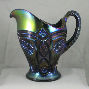 Antique Imperial Fashion Purple Carnival Glass Water Pitcher