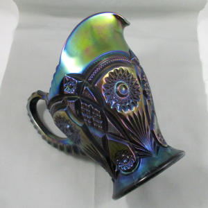 Antique Imperial Fashion Purple Carnival Glass Water Pitcher