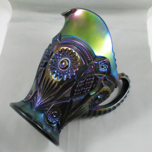 Antique Imperial Fashion Purple Carnival Glass Water Pitcher