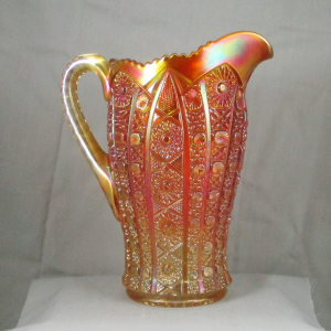 Antique Imperial Octagon Marigold Carnival Glass Water Set