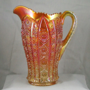 Antique Imperial Octagon Marigold Carnival Glass Water Set