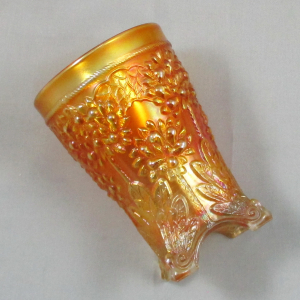 Antique Fenton Orange Tree Marigold Carnival Glass Tumbler