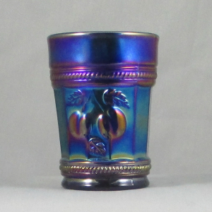Antique Northwood Peach Blue Carnival Glass Tumbler