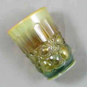 Mosser for Levay Aqua Opal Eyewinker Carnival Glass Tumbler