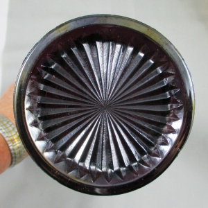 Antique Dugan Wide Rib Purple Carnival Glass Vase