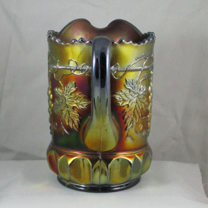 Antique Northwood Amethyst Grape & Cable Carnival Glass Water Set 1+6