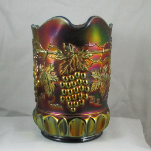 Antique Northwood Amethyst Grape & Cable Carnival Glass Water Set 1+6