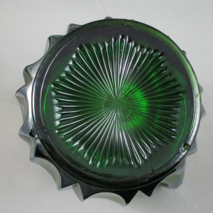 Antique Northwood Green Grape & Cable Carnival Glass Water Set 1+6