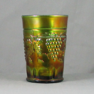 Antique Northwood Green Grape & Cable Carnival Glass Water Set 1+6