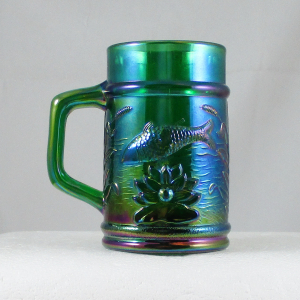 Fenton PNWCGC Green Fisherman’s Carnival Glass Mug