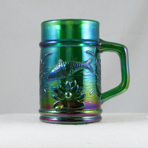 Fenton PNWCGC Green Fisherman’s Carnival Glass Mug