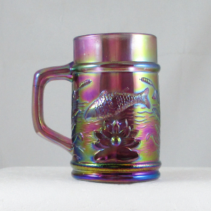 Fenton PNWCGC Lavnder Fisherman’s Carnival Glass Mug